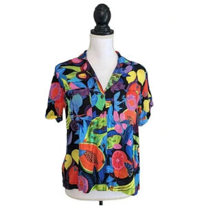Anthropologie Orane Sigal Bonanza Surf Buttondown Tropical Blouse Top Size XS